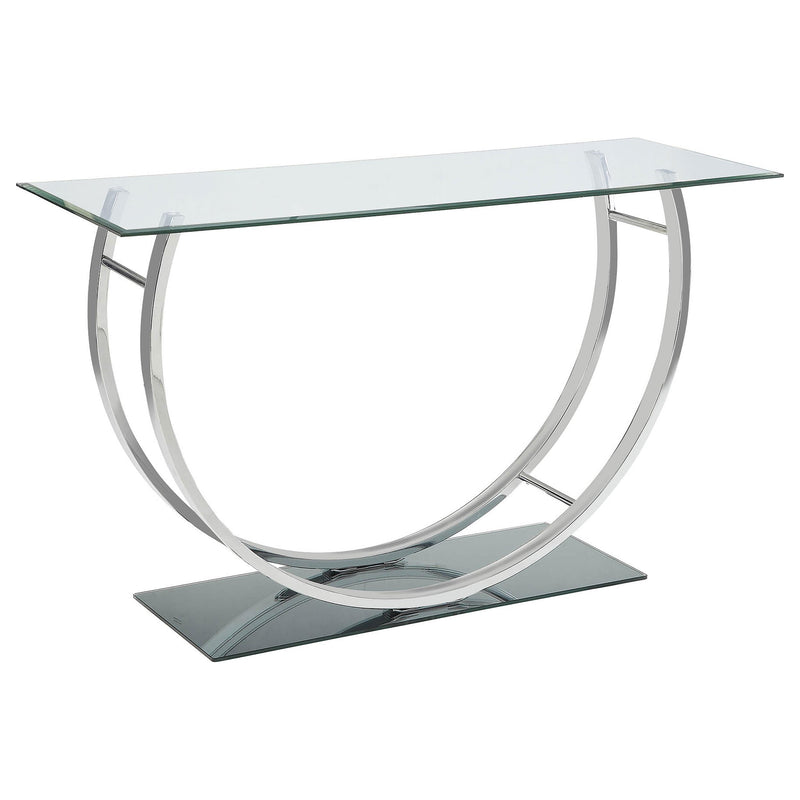 Danville U-shaped Glass Top Entryway Console Table