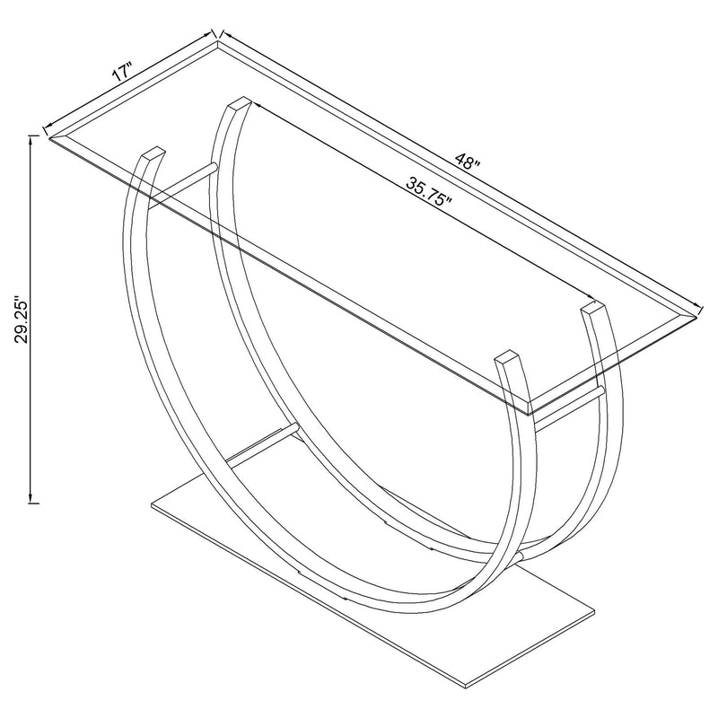 Danville U-shaped Glass Top Entryway Console Table