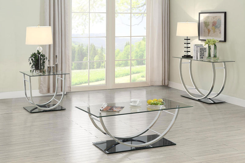 Danville U-shaped Glass Top Entryway Console Table