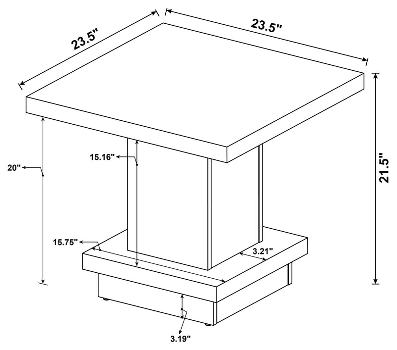 Reston Square Engineered Wood Side End Table