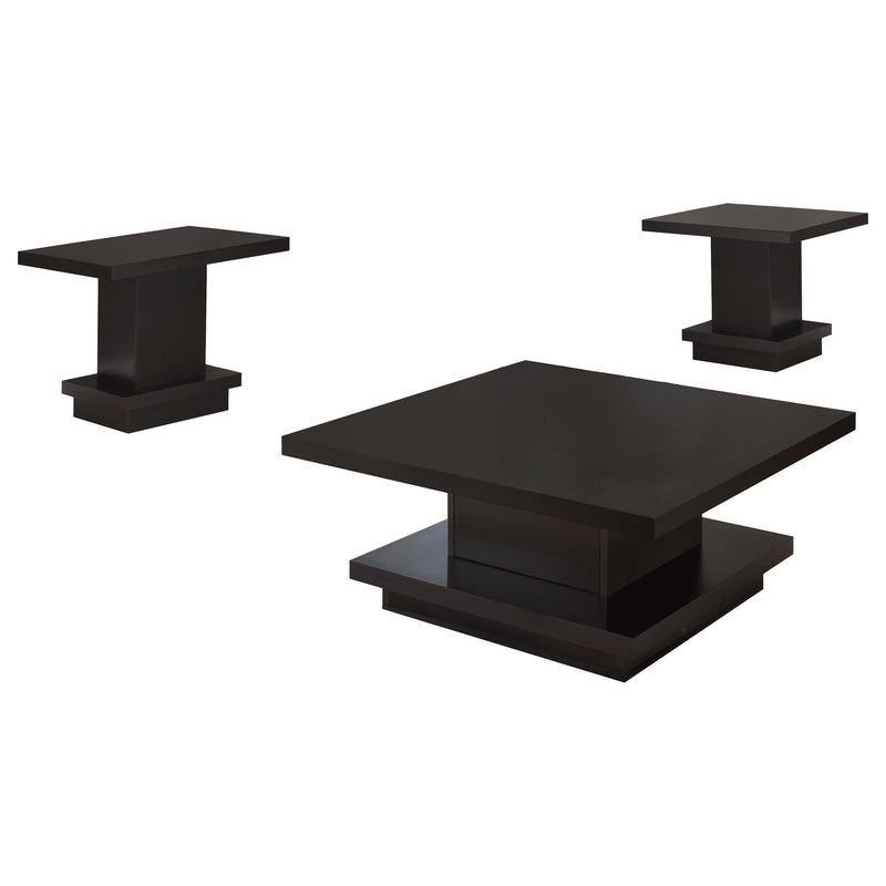 Reston 3-piece Square Coffee and End Table Set Cappuccino - alternate view