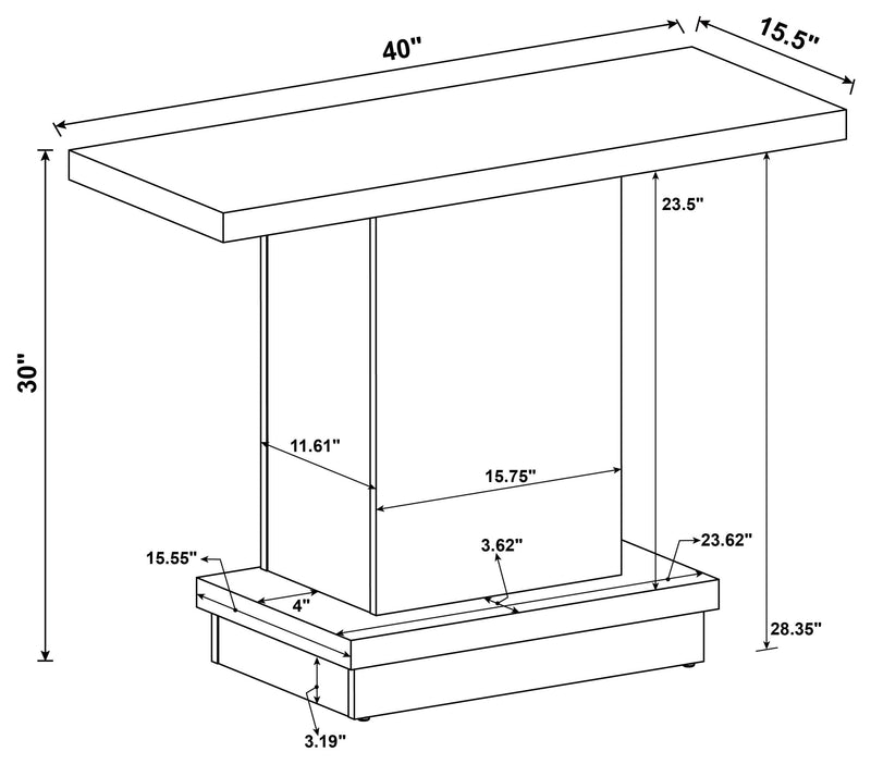 Reston Engineered Wood Pedestal Console Table