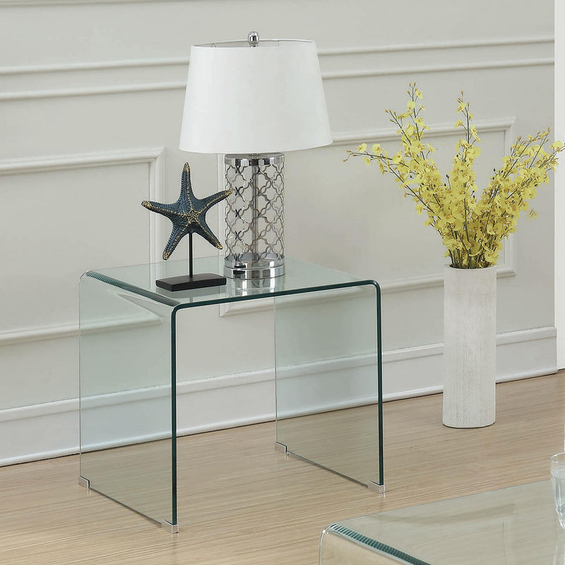 Ripley Squared Tempered Bent Glass Side End Table