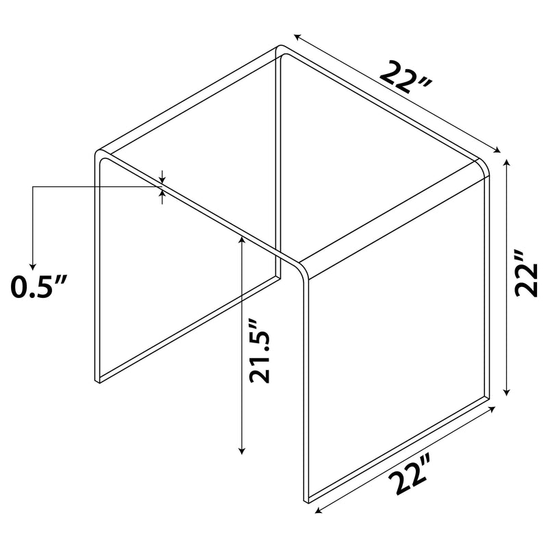Ripley Squared Tempered Bent Glass Side End Table