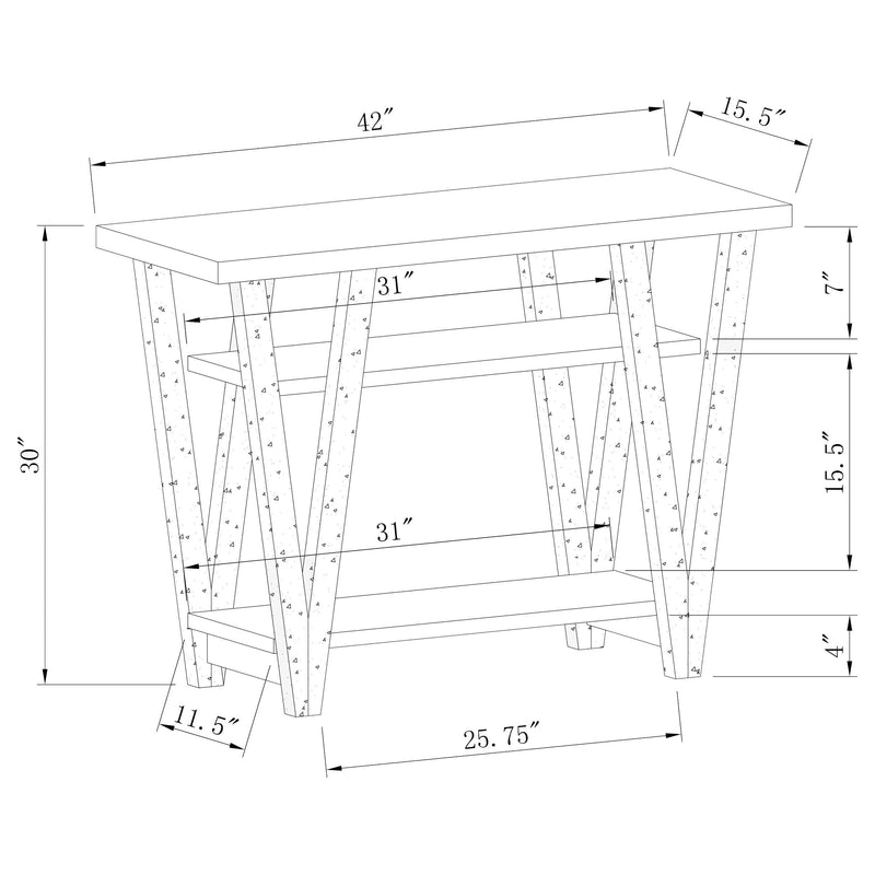 Stevens 2-shelf Engineered Wood Entryway Console Table