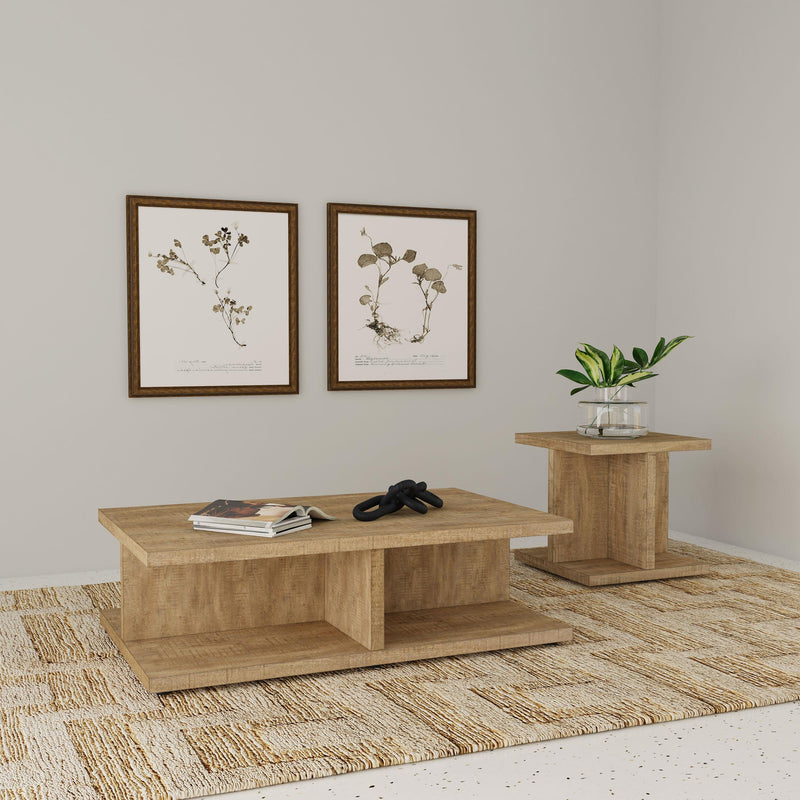 Cortona Square Engineered Wood End Side Table