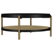 Arini Round Coffee Table With Storage Shelf Black - alternate view