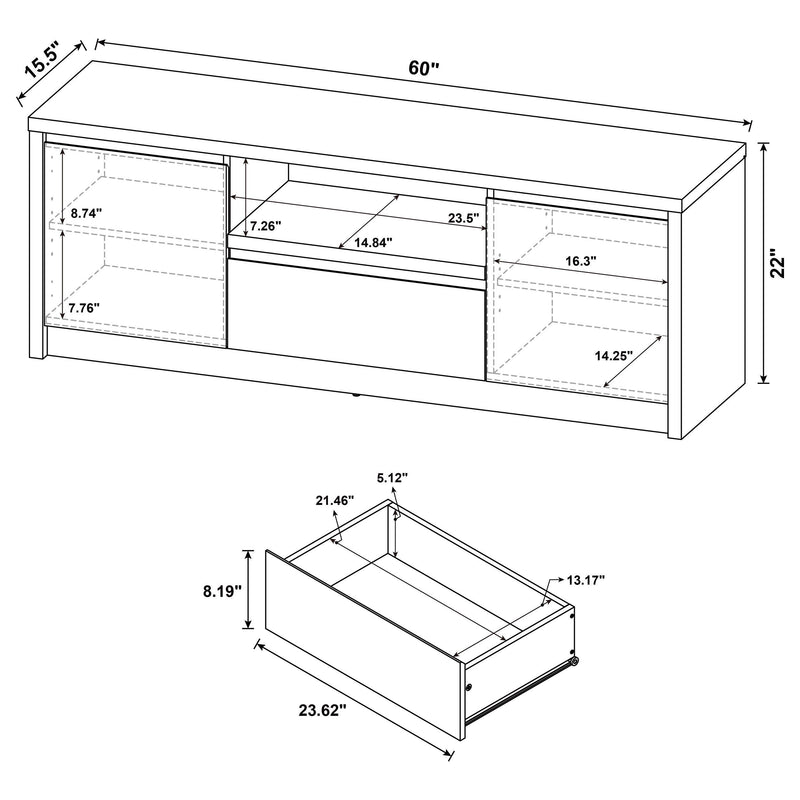 Winfield 3-piece Entertainment Center 60-inch TV Stand