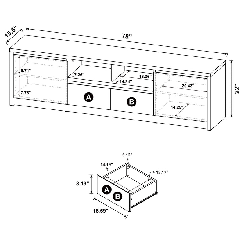Winfield 3-piece Entertainment Center 78-inch TV Stand