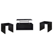 Knapp 3-piece Lift Top Coffee Table Set Black - alternate view