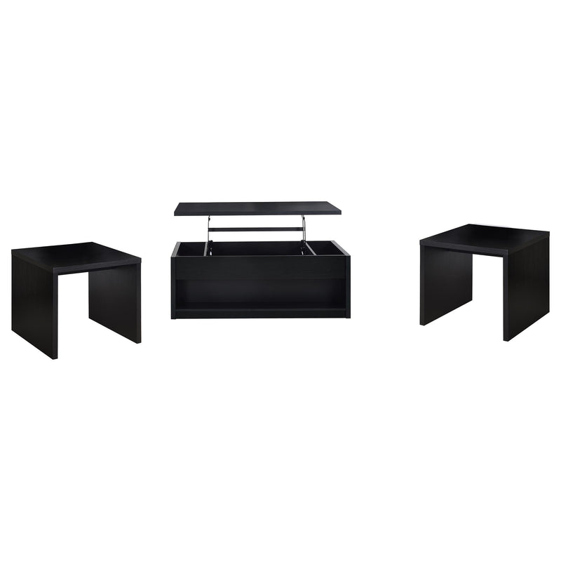 Knapp 3-piece Lift Top Coffee Table Set Black - alternate view