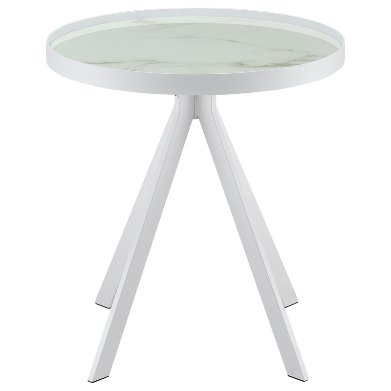 Briggs 3-piece Round Coffee and End Table Set White - detail 4