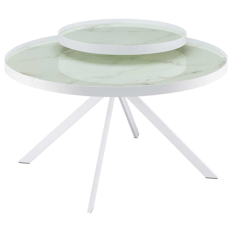 Briggs 3-piece Round Coffee and End Table Set White - detail 6