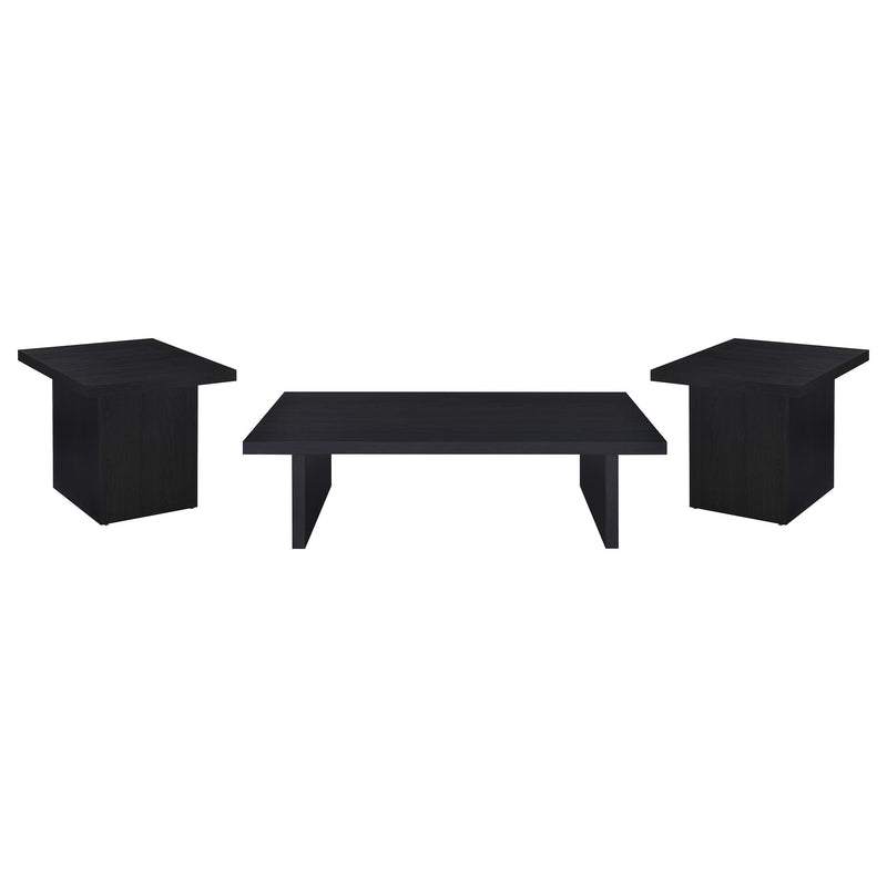 Max 3-piece Rectangular Coffee and End Table Set Black - alternate view