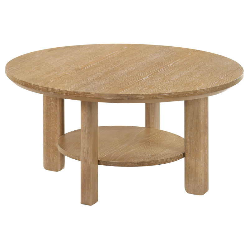 Ottowa 3-piece Round Wood Coffee Table Set
