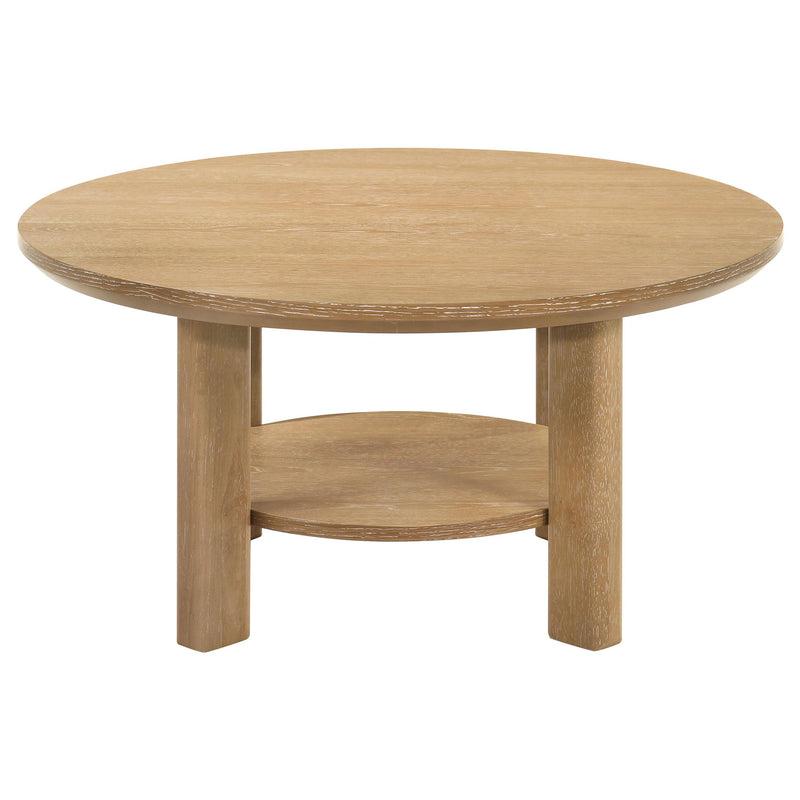 Ottowa 3-piece Round Wood Coffee Table Set