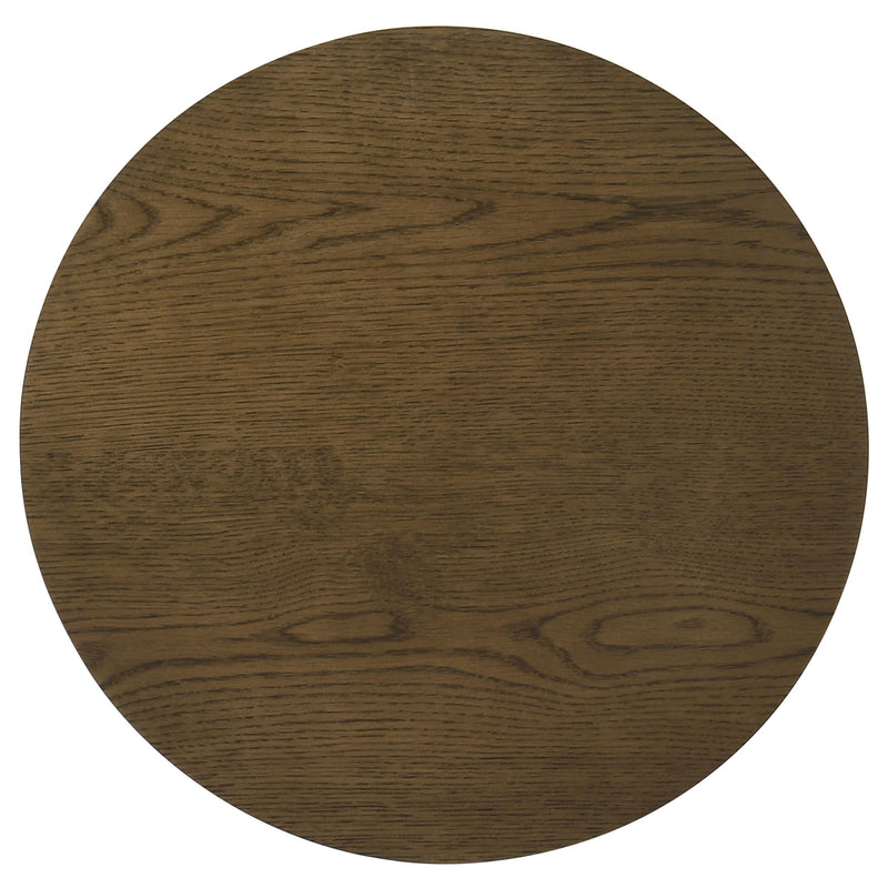 Ottowa 22-Inch Round Wood Side End Table with Shelf