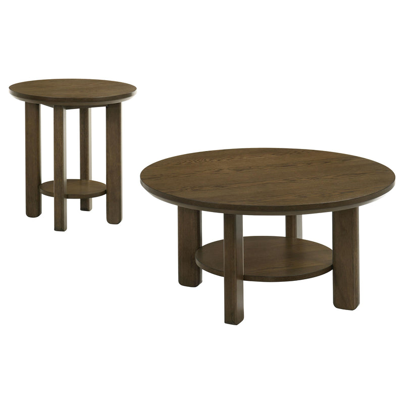 Ottowa 2-piece Round Wood Coffee Table Set
