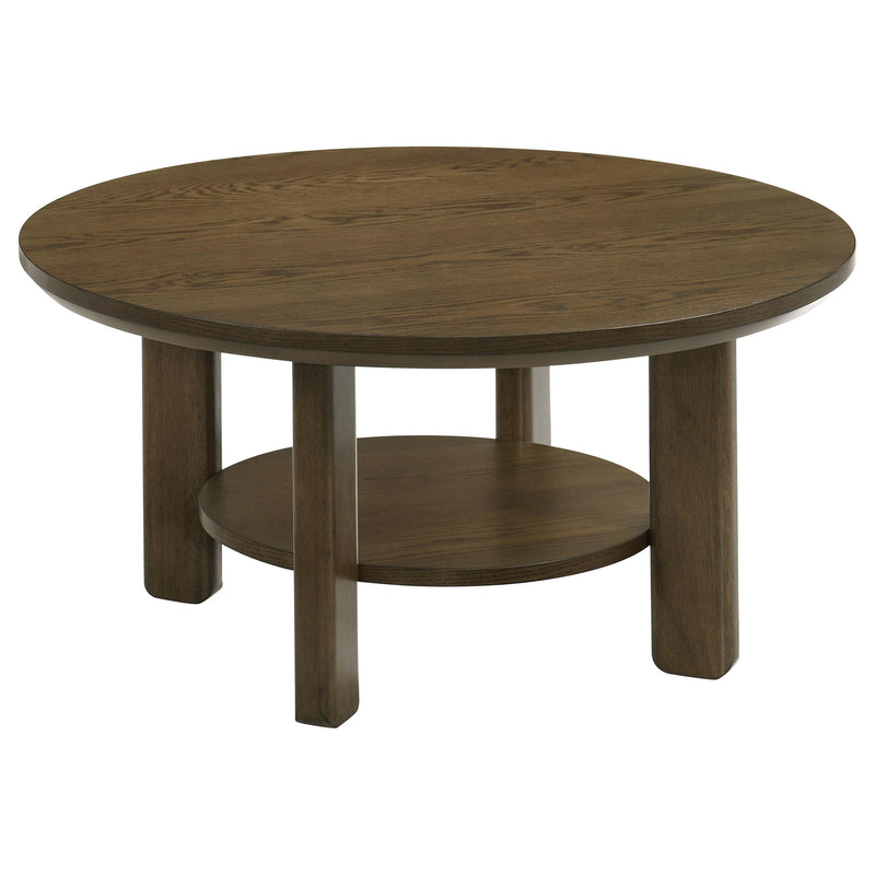 Ottowa 2-piece Round Wood Coffee Table Set