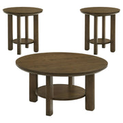 Ottowa 3-piece Round Wood Coffee Table Set Brown - alternate view