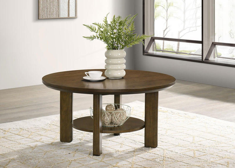 Ottowa 35-inch Round Wood Cocktail Coffee Table