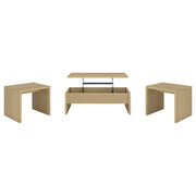 Canoga 3-piece Lift Top Cocktail Coffee Table Set Light Oak - alternate view