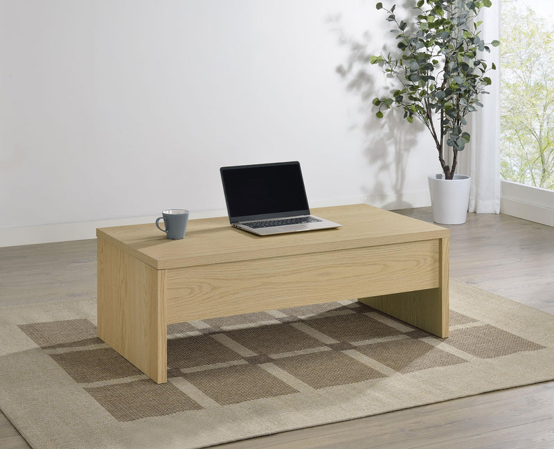 Canoga Engineered Wood Lift Top Coffee Table Light Oak - alternate view