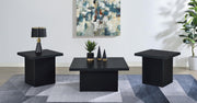 Devar 3-piece Square Cocktail Coffee End Table Set Black