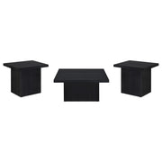 Devar 3-piece Square Cocktail Coffee End Table Set Black - alternate view
