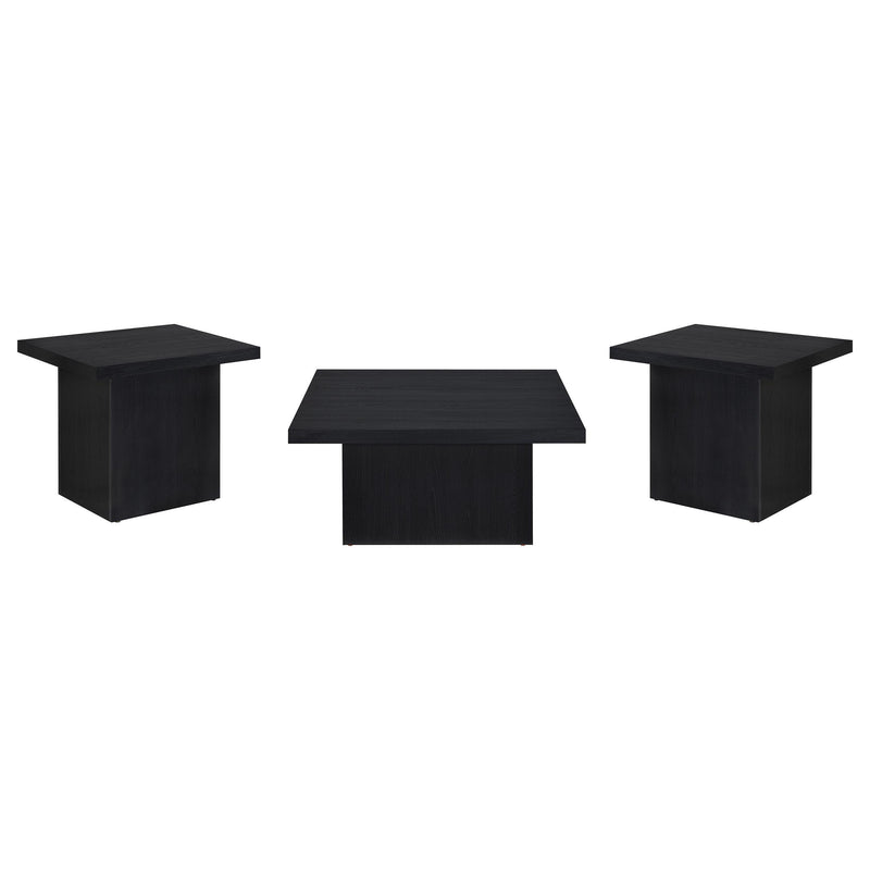 Devar 3-piece Square Cocktail Coffee End Table Set Black - alternate view