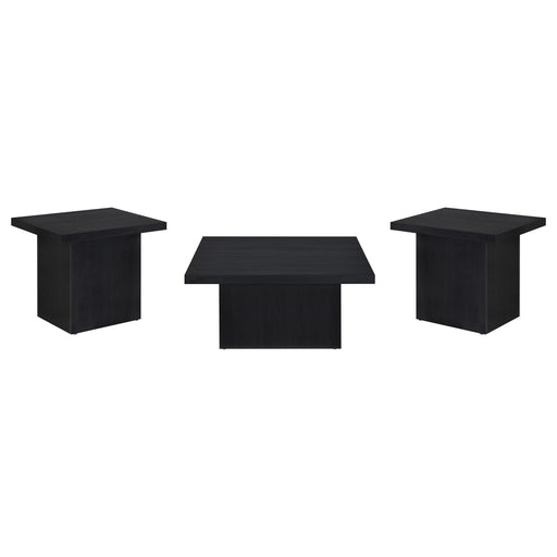 Devar 3-piece Square Cocktail Coffee End Table Set Black - alternate view