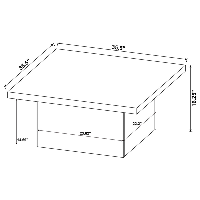 Devar Square Engineered Wood Cocktail Coffee Table