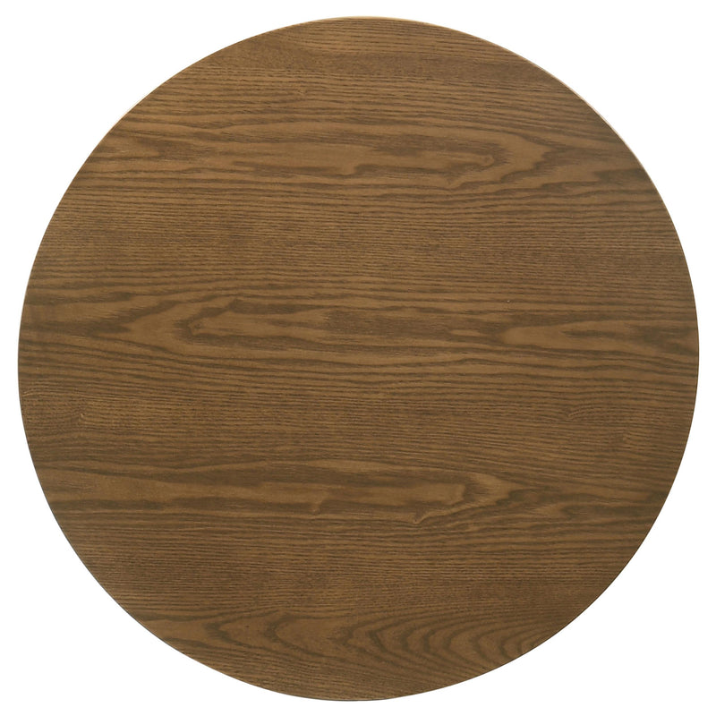 Franklin Round Wood Pedestal Side End Table Dark Brown - detail 3