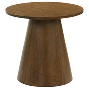 Franklin 3-piece Round Pedestal Coffee Table Set Dark Brown - detail 3