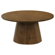 Franklin 36-inch Round Pedestal Coffee Table Dark Brown - alternate view