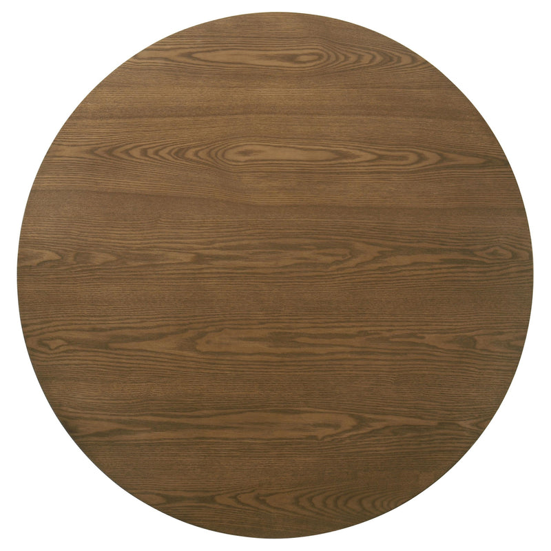 Franklin 36-inch Round Pedestal Coffee Table Dark Brown - detail 3