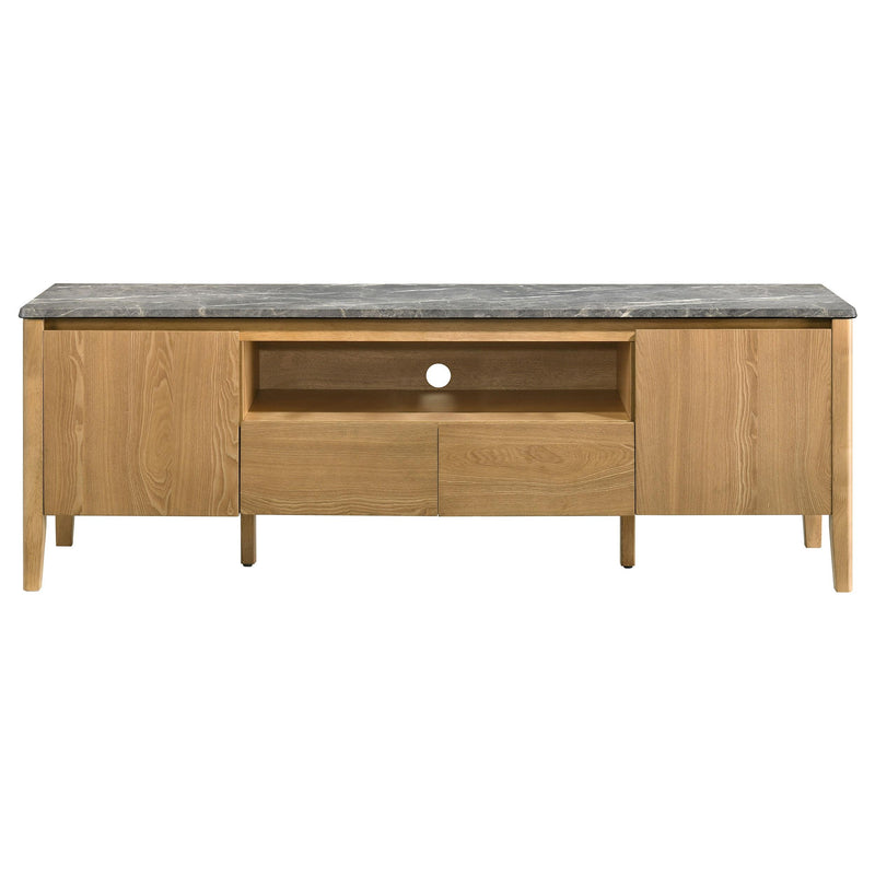 Bradley 63-inch 2-Door SmartTop TV Stand Grey and Natural - detail 3
