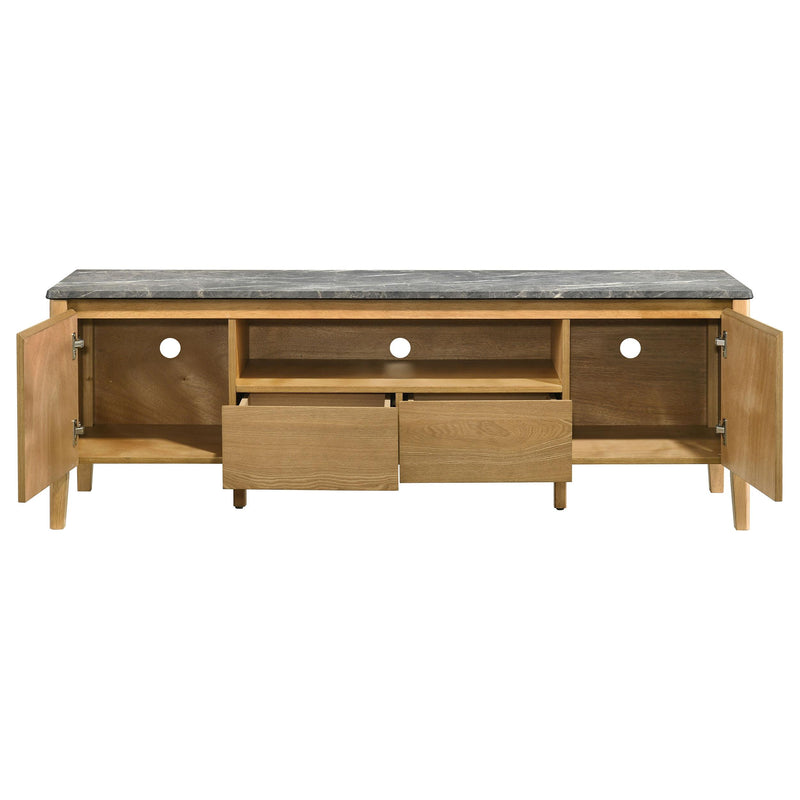 Bradley 63-inch 2-Door SmartTop TV Stand Grey and Natural - detail 4