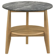 Bradley Round SmartTop End Side Table Grey and Natural - detail 4