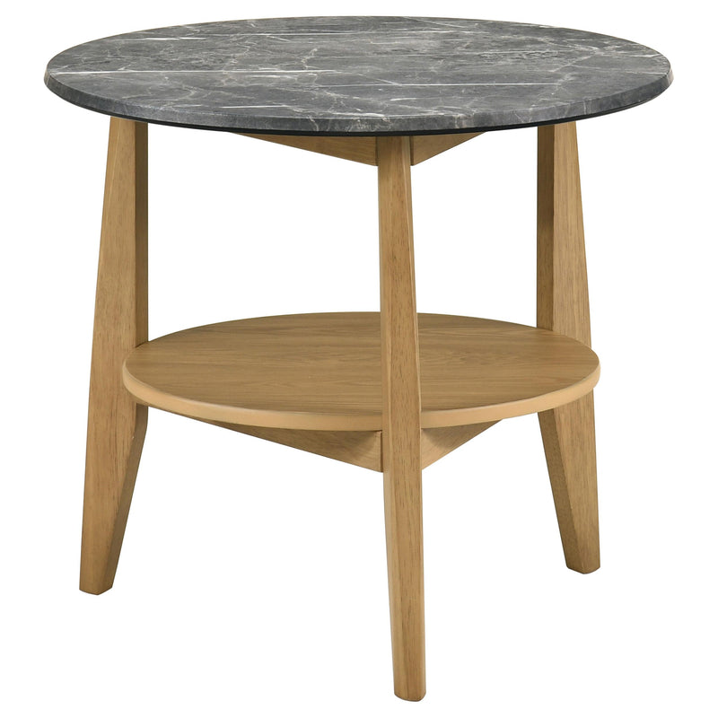 Bradley 3-Piece Round SmartTop Coffee Table Set Grey and Natural - detail 3