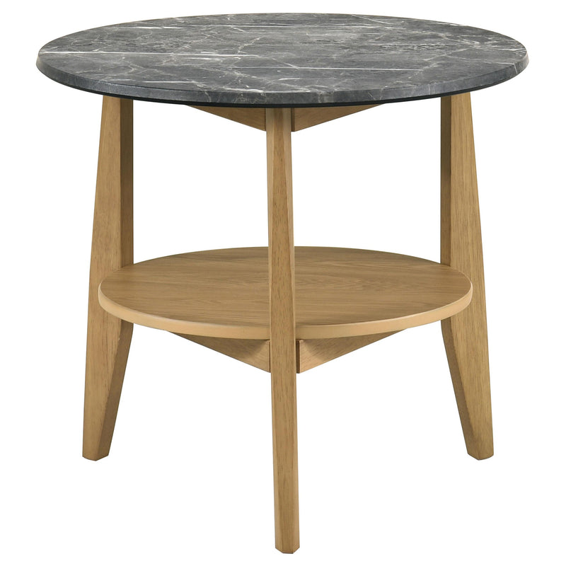 Bradley 3-Piece Round SmartTop Coffee Table Set Grey and Natural - detail 4