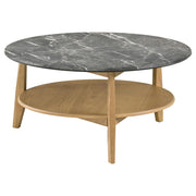 Bradley Round SmartTop Cocktail Coffee Table Grey and Natural - alternate view