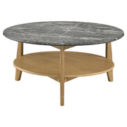 Bradley Round SmartTop Cocktail Coffee Table Grey and Natural - detail 3