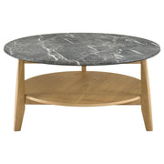 Bradley Round SmartTop Cocktail Coffee Table Grey and Natural - detail 4