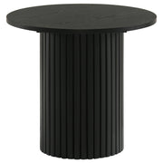 Hamlyn Round Fluted Occasional Side End Table Black - alternate view