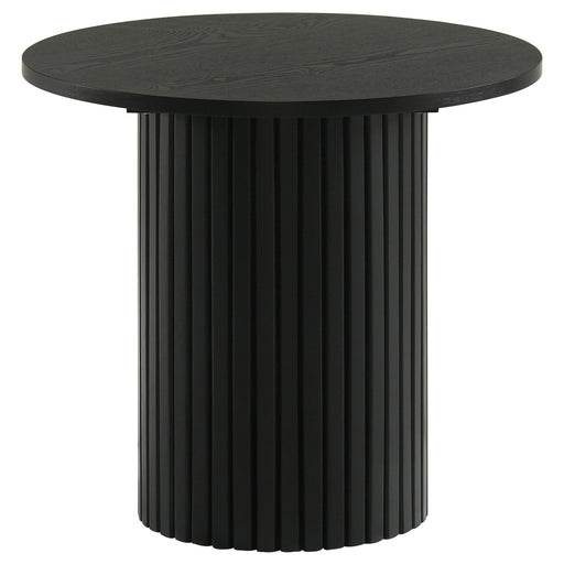 Hamlyn Round Fluted Occasional Side End Table Black - alternate view