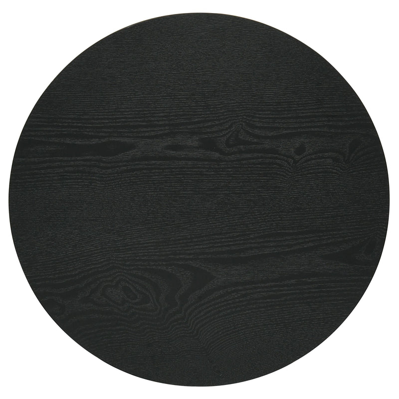 Hamlyn Round Fluted Occasional Side End Table Black - detail 3