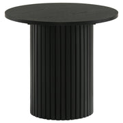 Hamlyn 2-piece Round Fluted Coffee and End Table Set Black - detail 3