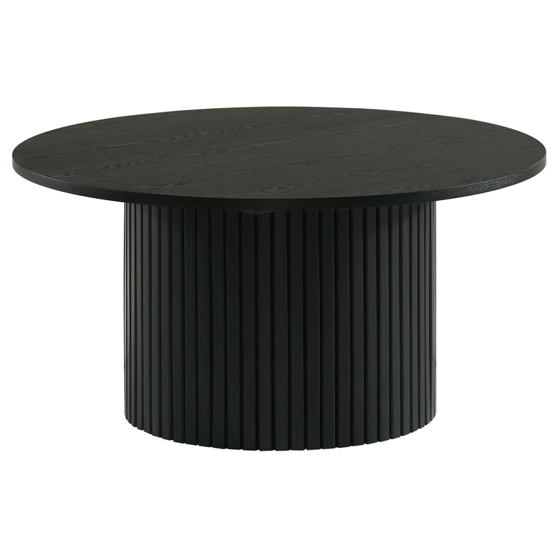 Hamlyn Round Fluted Occasional Cocktail Coffee Table Black - alternate view