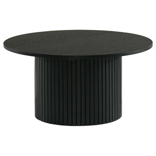 Hamlyn Round Fluted Occasional Cocktail Coffee Table Black - alternate view